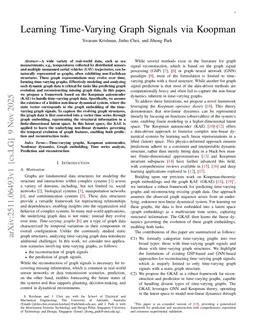 Learning Time-Varying Graph Signals via Koopman