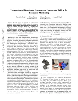 Underactuated Biomimetic Autonomous Underwater Vehicle for Ecosystem Monitoring