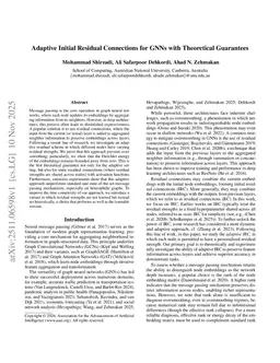 Adaptive Initial Residual Connections for GNNs with Theoretical Guarantees