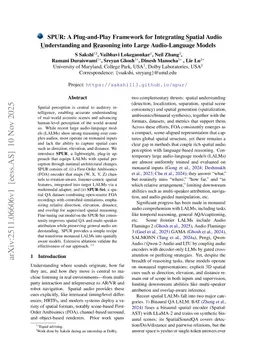 SPUR: A Plug-and-Play Framework for Integrating Spatial Audio Understanding and Reasoning into Large Audio-Language Models