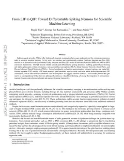 From LIF to QIF: Toward Differentiable Spiking Neurons for Scientific Machine Learning