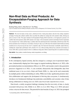 Non-Rival Data as Rival Products: An Encapsulation-Forging Approach for Data Synthesis