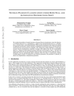 Neyman-Pearson Classification under Both Null and Alternative Distributions Shift
