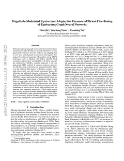 Magnitude-Modulated Equivariant Adapter for Parameter-Efficient Fine-Tuning of Equivariant Graph Neural Networks
