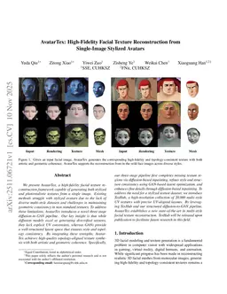 AvatarTex: High-Fidelity Facial Texture Reconstruction from Single-Image Stylized Avatars
