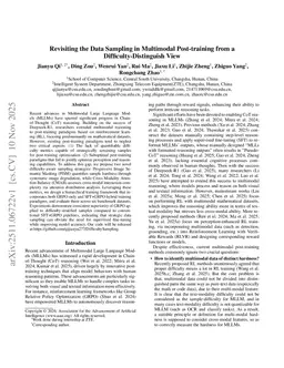Revisiting the Data Sampling in Multimodal Post-training from a Difficulty-Distinguish View