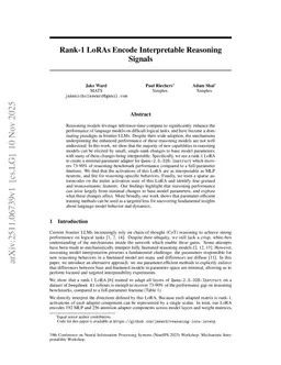 Rank-1 LoRAs Encode Interpretable Reasoning Signals