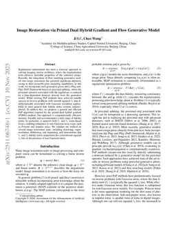 Image Restoration via Primal Dual Hybrid Gradient and Flow Generative Model