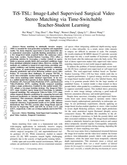 TiS-TSL: Image-Label Supervised Surgical Video Stereo Matching via Time-Switchable Teacher-Student Learning