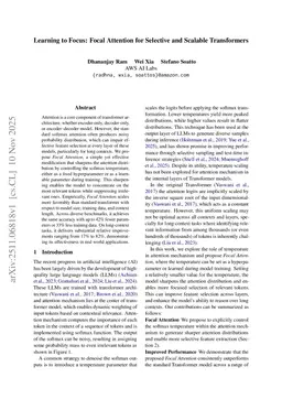 Learning to Focus: Focal Attention for Selective and Scalable Transformers