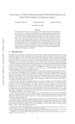 Convergence of Actor-Critic Learning for Mean Field Games and Mean Field Control in Continuous Spaces
