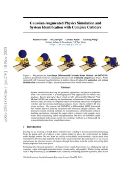 Gaussian-Augmented Physics Simulation and System Identification with Complex Colliders