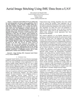 Aerial Image Stitching Using IMU Data from a UAV