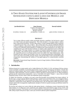 A Two-Stage System for Layout-Controlled Image Generation using Large Language Models and Diffusion Models