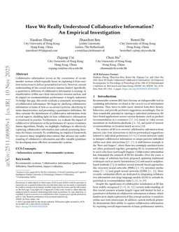 Have We Really Understood Collaborative Information? An Empirical Investigation
