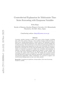 Counterfactual Explanation for Multivariate Time Series Forecasting with Exogenous Variables
