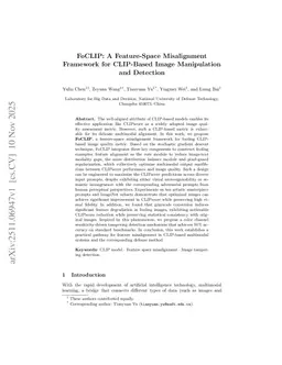FoCLIP: A Feature-Space Misalignment Framework for CLIP-Based Image Manipulation and Detection