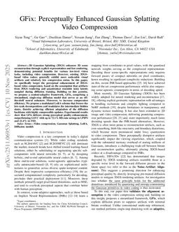 GFix: Perceptually Enhanced Gaussian Splatting Video Compression