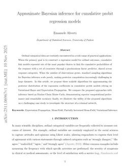 Approximate Bayesian inference for cumulative probit regression models