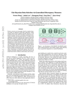 Fair Bayesian Data Selection via Generalized Discrepancy Measures