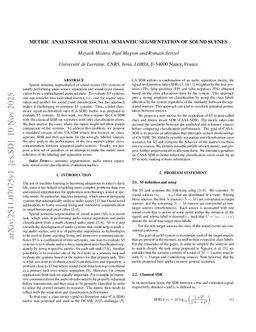 Metric Analysis for Spatial Semantic Segmentation of Sound Scenes