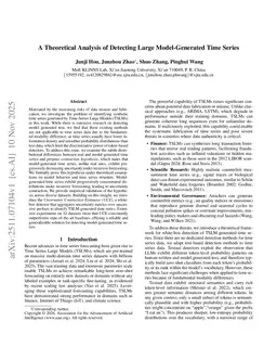 A Theoretical Analysis of Detecting Large Model-Generated Time Series