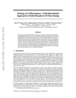 Synergy over Discrepancy: A Partition-Based Approach to Multi-Domain LLM Fine-Tuning