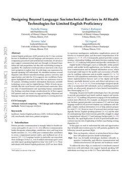 Designing Beyond Language: Sociotechnical Barriers in AI Health Technologies for Limited English Proficiency