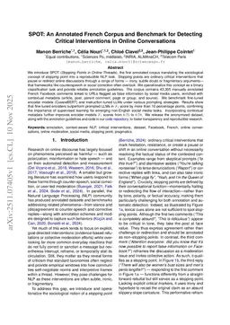 SPOT: An Annotated French Corpus and Benchmark for Detecting Critical Interventions in Online Conversations