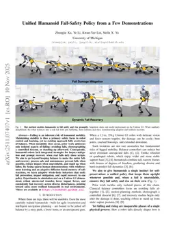 Unified Humanoid Fall-Safety Policy from a Few Demonstrations