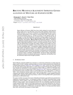 Routing Manifold Alignment Improves Generalization of Mixture-of-Experts LLMs