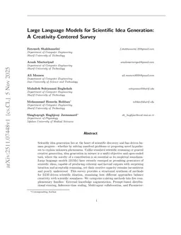 Large Language Models for Scientific Idea Generation: A Creativity-Centered Survey