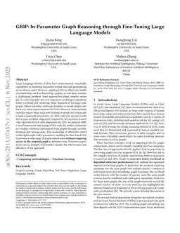 GRIP: In-Parameter Graph Reasoning through Fine-Tuning Large Language Models