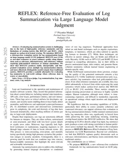 REFLEX: Reference-Free Evaluation of Log Summarization via Large Language Model Judgment