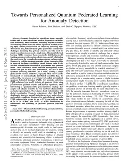 Towards Personalized Quantum Federated Learning for Anomaly Detection