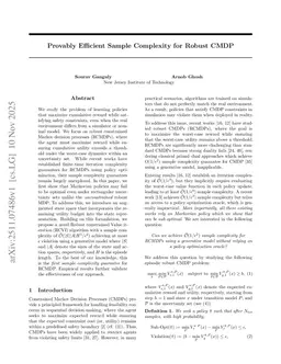 Provably Efficient Sample Complexity for Robust CMDP