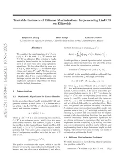 Tractable Instances of Bilinear Maximization: Implementing LinUCB on Ellipsoids