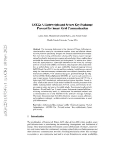 LSEG: A Lightweight and Secure Key Exchange Protocol for Smart Grid Communication