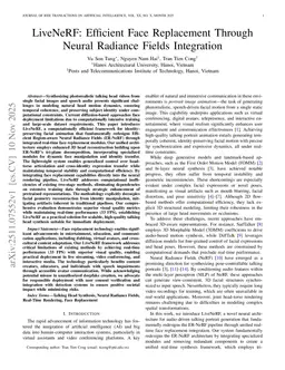 LiveNeRF: Efficient Face Replacement Through Neural Radiance Fields Integration