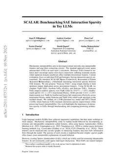 SCALAR: Benchmarking SAE Interaction Sparsity in Toy LLMs