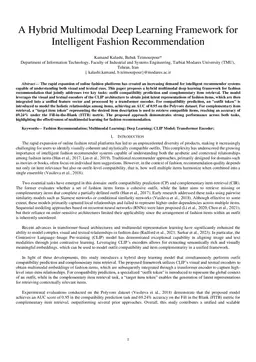 A Hybrid Multimodal Deep Learning Framework for Intelligent Fashion Recommendation