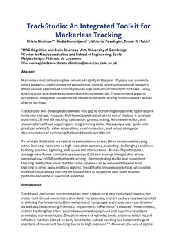 TrackStudio: An Integrated Toolkit for Markerless Tracking