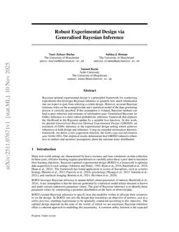 Robust Experimental Design via Generalised Bayesian Inference