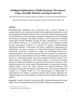 Intelligent Optimization of Multi-Parameter Micromixers Using a Scientific Machine Learning Framework