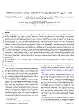 Operational machine learning for remote spectroscopic detection of CH$_{4}$ point sources