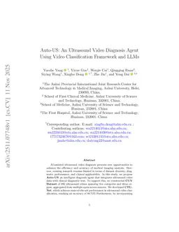 Auto-US: An Ultrasound Video Diagnosis Agent Using Video Classification Framework and LLMs