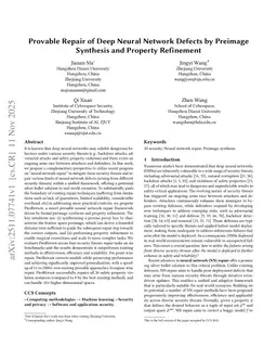 Provable Repair of Deep Neural Network Defects by Preimage Synthesis and Property Refinement