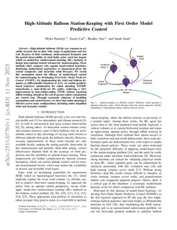 High-Altitude Balloon Station-Keeping with First Order Model Predictive Control