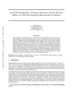 SynTTS-Commands: A Public Dataset for On-Device KWS via TTS-Synthesized Multilingual Speech