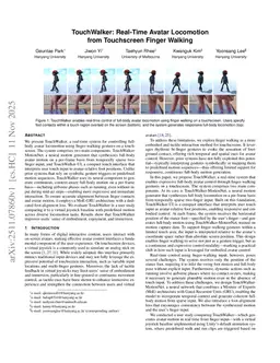 TouchWalker: Real-Time Avatar Locomotion from Touchscreen Finger Walking